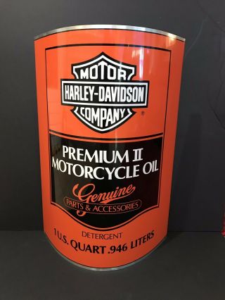 Harley Davidson Oil Can Sign Curved