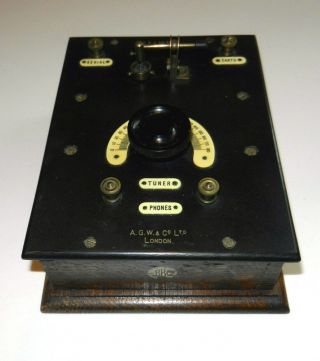 Crystal Set Wireless Galena Cats Whisker Radio Receiver 1920s " Marconi Era "