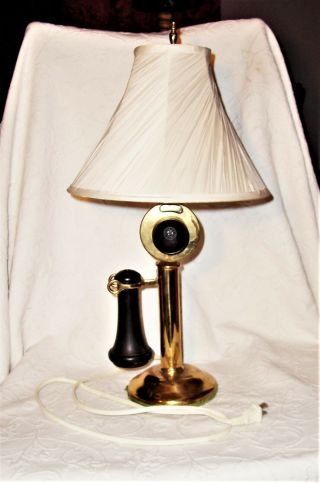 Antique 1904 Western Electric Candlestick Telephone Converted To Table Lamp Vguc