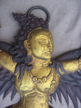 Antique Handmade Iron Tibetan Tantrik Buddhist Fairy Wall Hanging,  Nepal 3