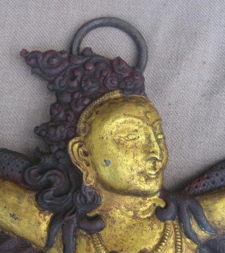 Antique Handmade Iron Tibetan Tantrik Buddhist Fairy Wall Hanging,  Nepal 4