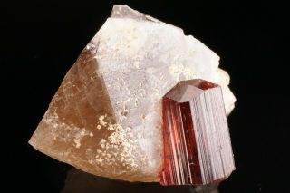EXTRAORDINARY Gem Rubellite Tourmaline Crystal on Quartz MALKHAN,  RUSSIA 4