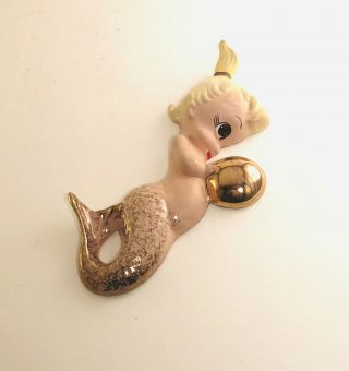 Pre - Owned Freeman Mcfarlin Blonde Baby Mermaid With Pink And Gold Tail,  Bubble