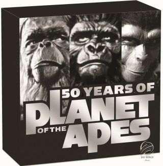 2018 - P $1 Tuvalu 50 Years of Planet of the Apes 1oz Silver Coin PCGS PR70DCAM 6