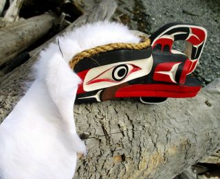 Northwest Coast First Nations native wooden Art carving Crooked Beak Mask,  cedar 5