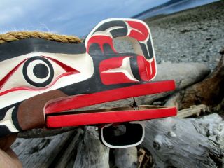 Northwest Coast First Nations native wooden Art carving Crooked Beak Mask,  cedar 7