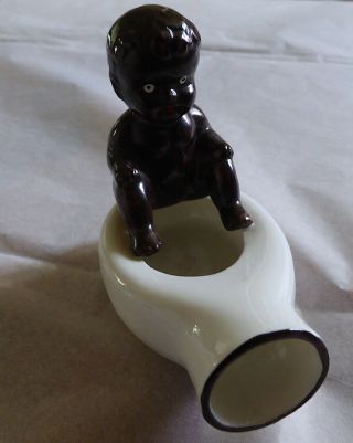 Vintage Black Americana Ceramic Ashtray Boy On Urinal