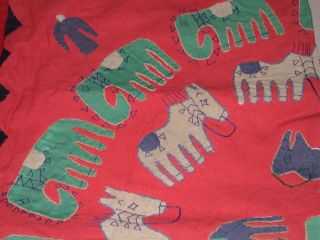 Vintage Indian Appliqued & Embroidered Ethnic Tribal Pillowcase 28 x 30 2