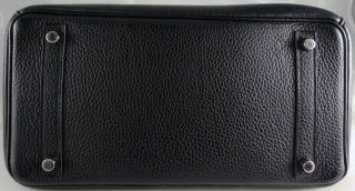 Authentic HERMES Black Bag 30cm Handbag Palladium Hardware 5