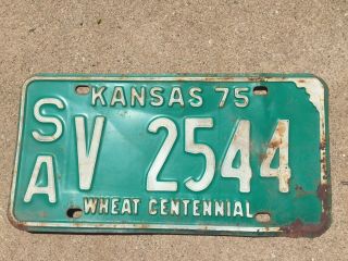 Kansas License Plate Wheat Centennial 1975
