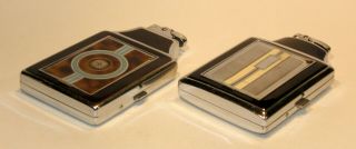 2 - 1930 ' s art deco enamel ronson masterpact vanity compact case lighters 3