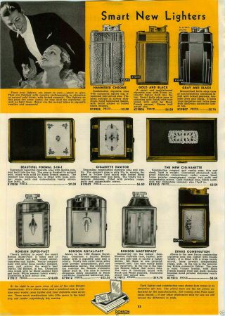 2 - 1930 ' s art deco enamel ronson masterpact vanity compact case lighters 6