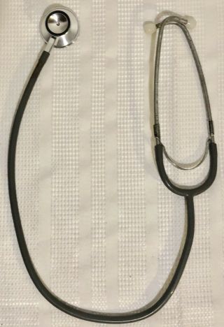 Vintage Stethoscope Very Old Grey Tubing & Stainless Head 1940’s - 50’s