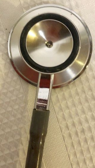 Vintage Stethoscope Very Old Grey Tubing & Stainless Head 1940’s - 50’s 2