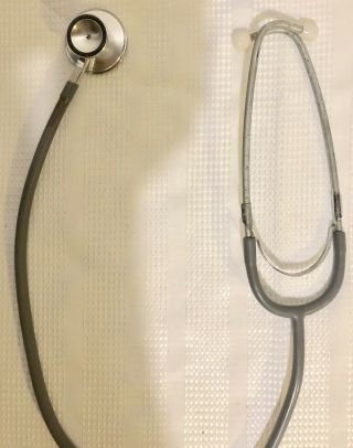 Vintage Stethoscope Very Old Grey Tubing & Stainless Head 1940’s - 50’s 3