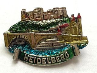 Vintage German Travel Pin Collectible Heidelberg Brooch Metal Els W.  Germany