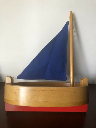 Kay Bojesen Large Wooden Toy Boat/ Fold Down Sail - Denmark