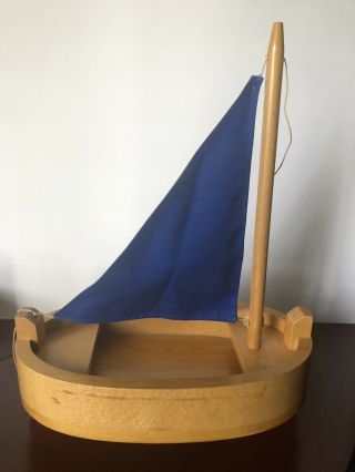 Kay Bojesen Large Wooden Toy Boat/ Fold Down Sail - Denmark 2