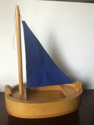 Kay Bojesen Large Wooden Toy Boat/ Fold Down Sail - Denmark 3