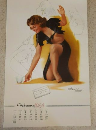 Ted Withers Artist ' s Sketch Pad 1954 12 Month Full Year Pinup Calendar 4