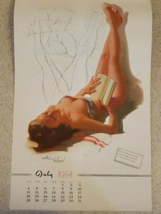 Ted Withers Artist ' s Sketch Pad 1954 12 Month Full Year Pinup Calendar 5
