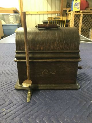 Thomas A Edison Phonograph W/oak Case