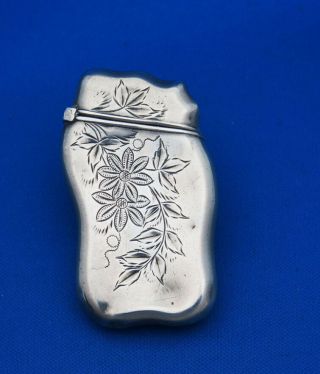 Match Safe,  Floral Motif,  Sterling By Frank Whiting,  81,  C.  1900