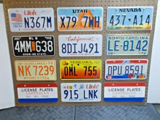 10 - Collectable Or Craft Mixed State License Plate 