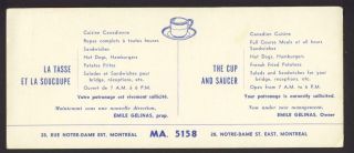 Montreal Quebec - Blotter - La Tasse Et La Soucoupe,  The Cup And Saucer