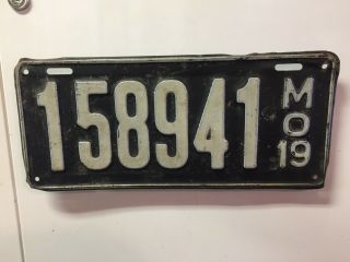 1919 Vintage Missouri License Plate