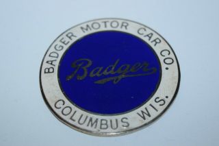 Antique 1910 Badger Motor Car Co.  Auto Automobile Emblem Badge Columbus Ohio