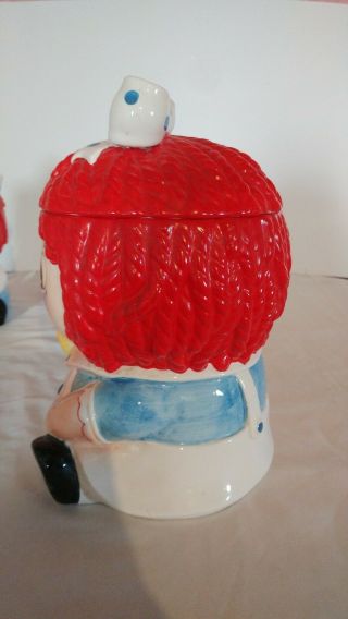 Set - Vintage Napcoware Raggedy Ann and Andy Cookie Jars (2) 6