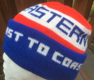 Vintage 1960’s 70’s Eastern Airlines Stocking Cap Beanie Knit Winter Hat