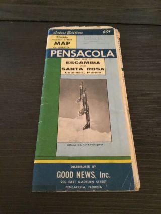 Vintage Latest Edition Dolph’s Indexed Street Map Of Greater Pensacola Florida