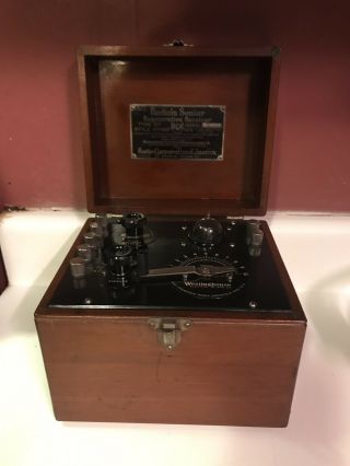 1921 RCA Radiola SENIOR tube radio Westinghouse regenerative receiver RARE 2