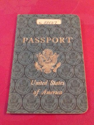 1954 Usa Passport Passeport Reisepass Dependent Of American Military Usaf Amg