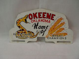 Okeene Oklahoma Home Of Wheat Champions Advertising License Plate Topper Sign