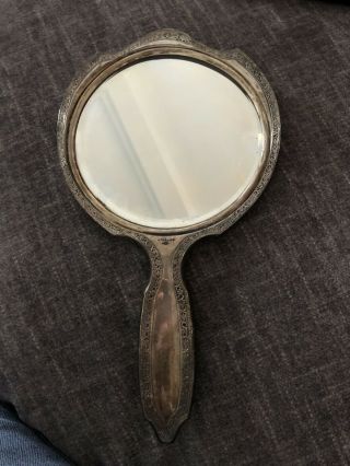 Antique Sterling Silver Handheld Mirror