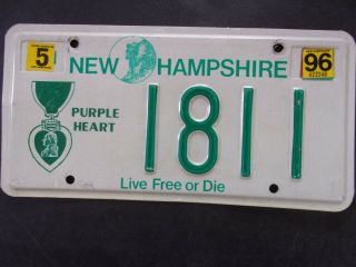 Hampshire Purple Heart License Plate