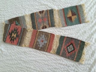 Native American Wool Small Rug Coaster Panel Wall Hanging Runner Vintage