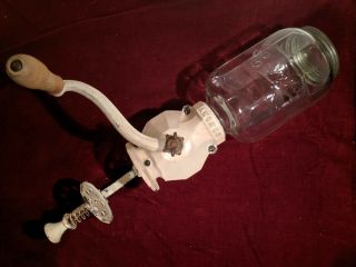 Antique Crystal No.  4 Arcade Cast Iron Coffee Mill Grinder 1900 Rare Wow