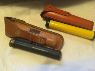 Vintage Surveyors Hand Level Scopes With Leather Cases