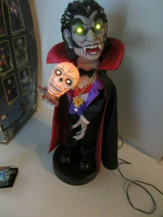 Vintage 1989 Witch Time Animated Vampire - Lighted Green Eyes & Skull