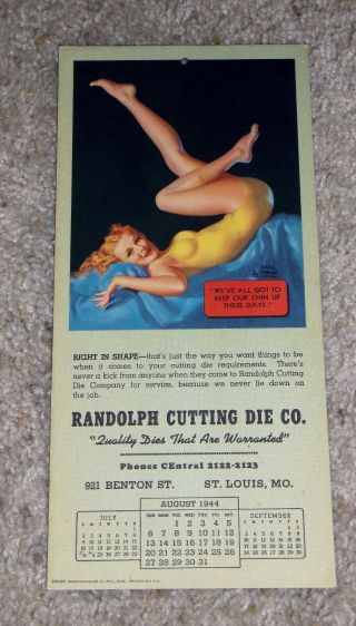 1944 Pin Up Girl Calendar By Earl Moran Keep Your Chin Up 595