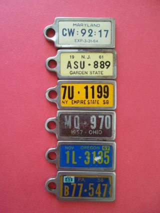 Six Different States Of Dav License Plate Key Return Tags