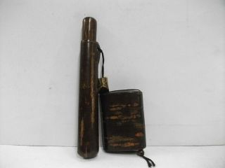 Woodenness Long Pipe Case.  (kiseru) Smoking Pipes.  Japanese Antique.