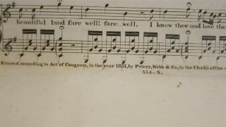 1851 Dauphin Island,  Mobile Alabama Fort Boyer Bowyer Antique Litho Sheet Music 3