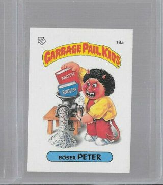 Rare 1985 Garbage Pail Kids German Test Set Series 1 18a BÖser Peter Os1