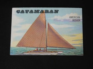 1955 Topps Rails And Sails 164 Catamaran Ex American Design Rare Card