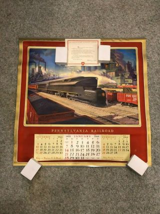Pennsylvania Railroad Prr 1945 Wall Calendar (1 Of 2)